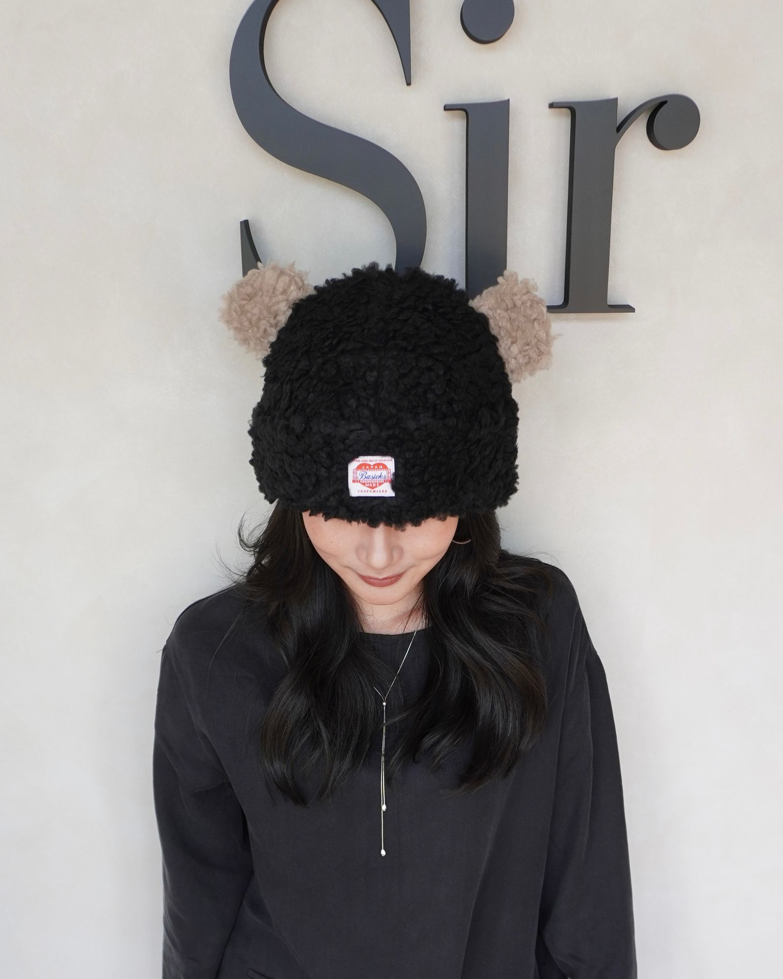 【25AW】Bear Beanie / ベアビーニー (ブラック×ブラウン)