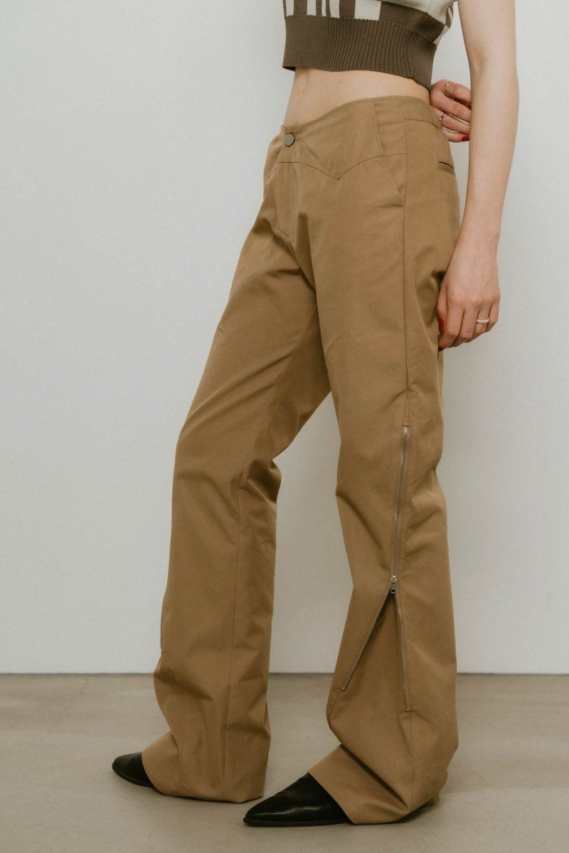 2piece zip flare pants / 2ピース ジップフレアパンツ (ベージュ) / 25SS