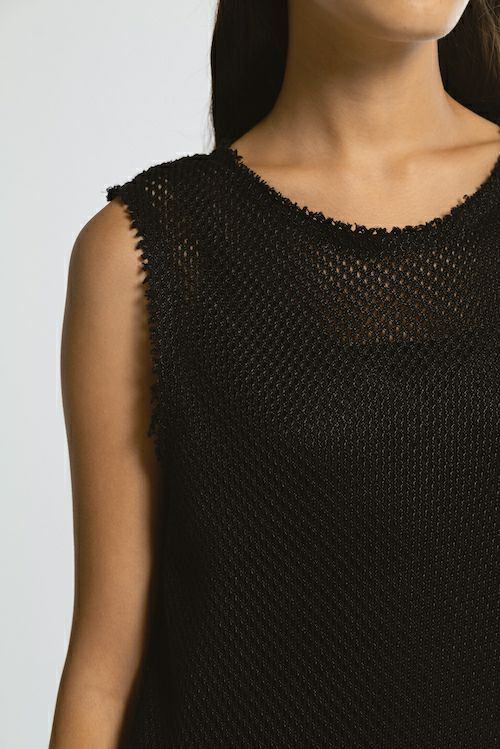 【25SS】RASCHEL SLEEVELESS DRESS / ラッセルスリーブドレス (ブラック/ブラック)