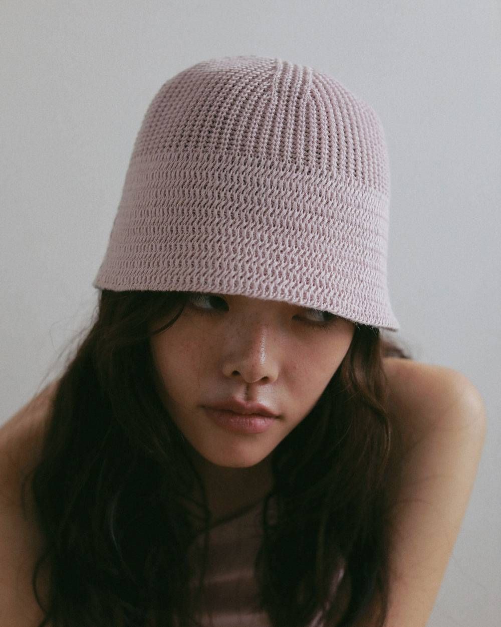 リネンニット バケットハット (ピンク) Linenknit Bucket Hat (Pink) / 27SS