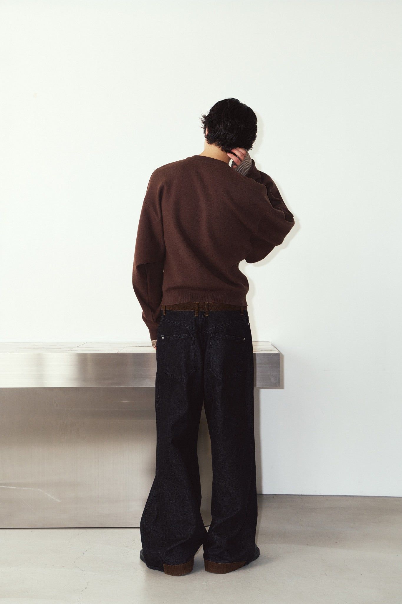 【UNISEXサイズ】2ウェイ ノームコア ニット (ブラウン) 2way cuffs normcore knit(unisex) (Brown) / 26AW