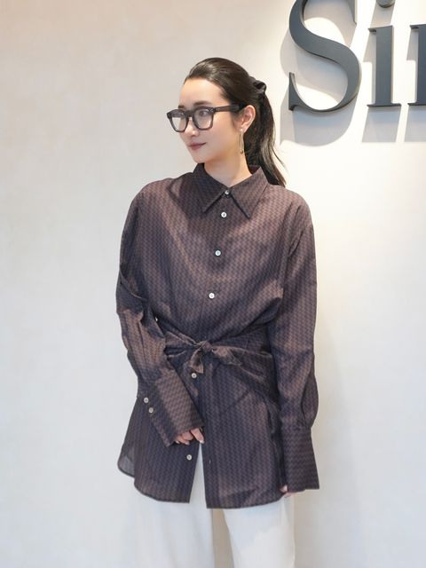 【25AW】GEOMETRIC SHIRT / ジオメトリックシャツ (ブラウン)