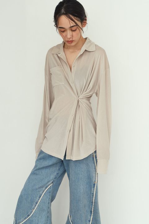 2ウェイ ベロアシャツ (ライトグレー) 2way velour shirt (Lightgray) / 26AW