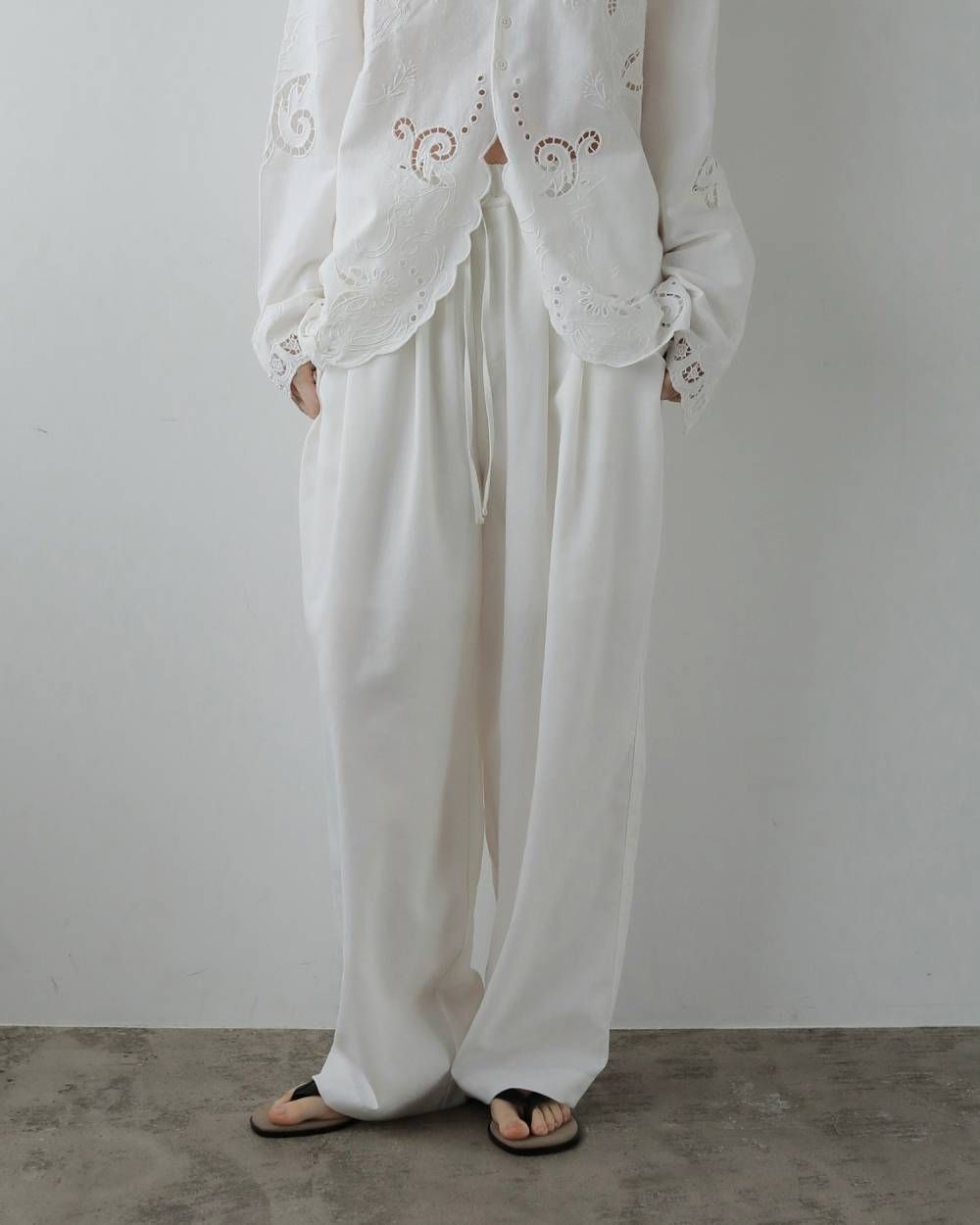 リネンラフパンツ (ホワイト) Linen Rough Pants (White) / 27SS
