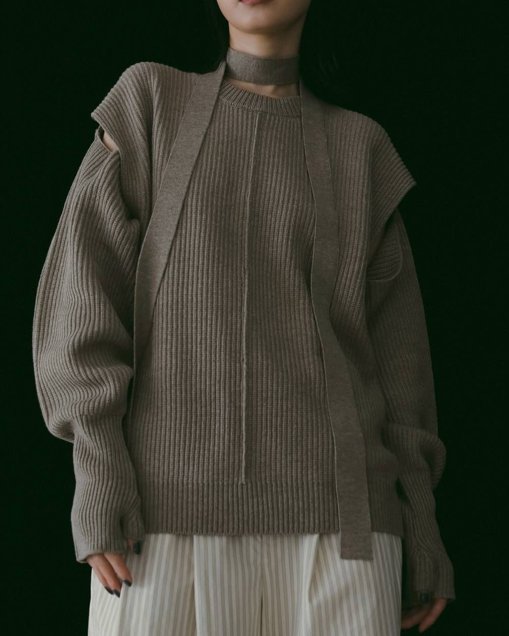 Slit Rib Knit / スリットリブニット (G/beige) / 26SS