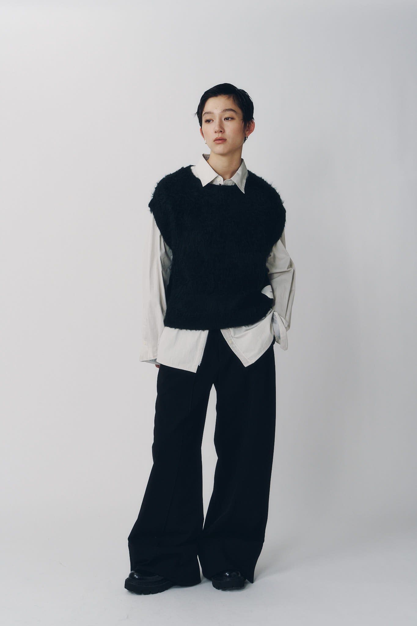 アーガイルニットベスト (ブラック) argyle knit vest (Black) / 26AW