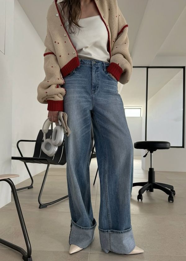 heart dot jacquard reversible cropped knit cardigan / ハートドット ジャガード リバーシブルクロップドカーディガン (レッド×タン) / 25AW