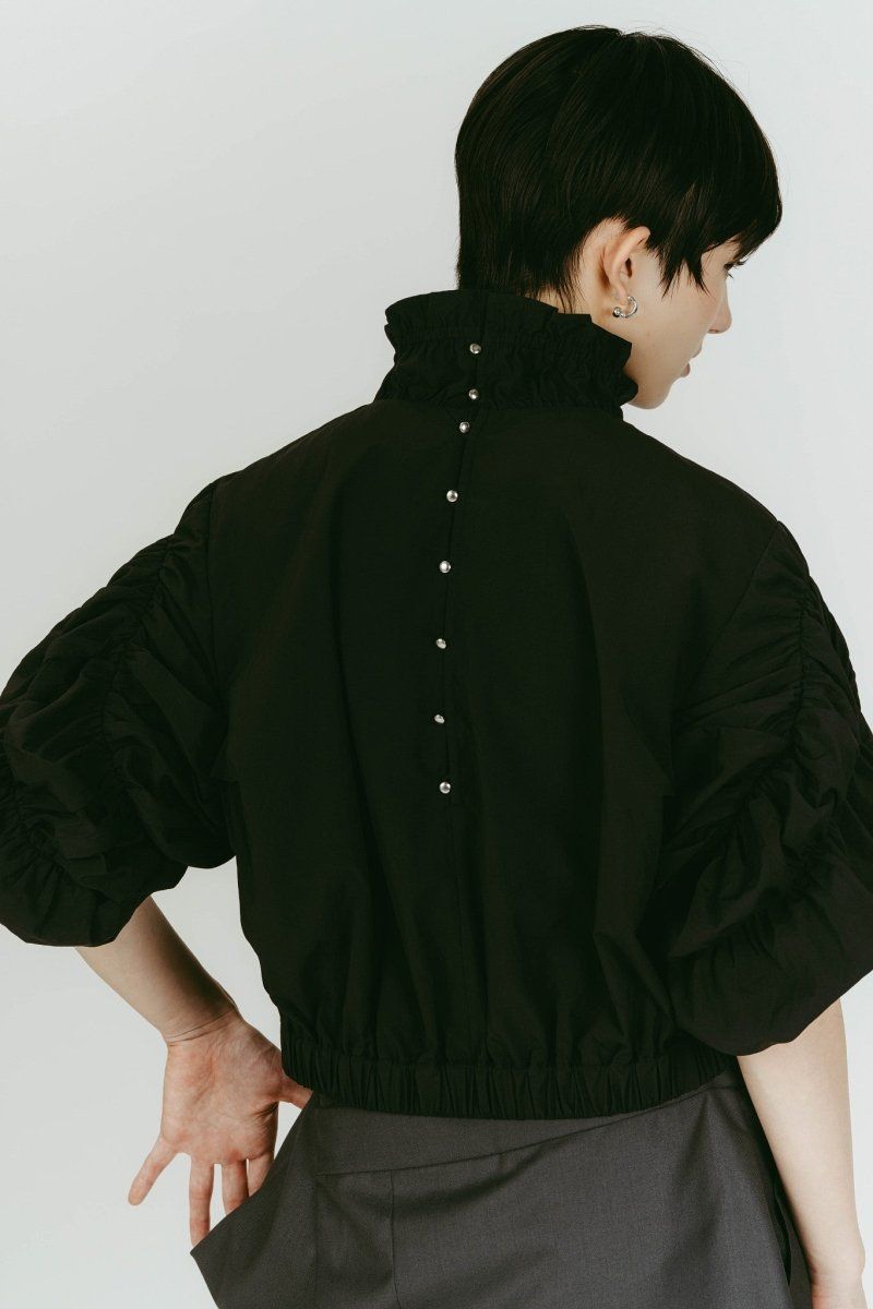 many way frill blouse (Black) / メニーウェイ フリルブラウス (ブラック) / 26SS