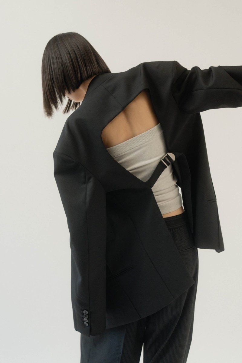 2piece custom jacket(unisex)/black | KNUTH MARF