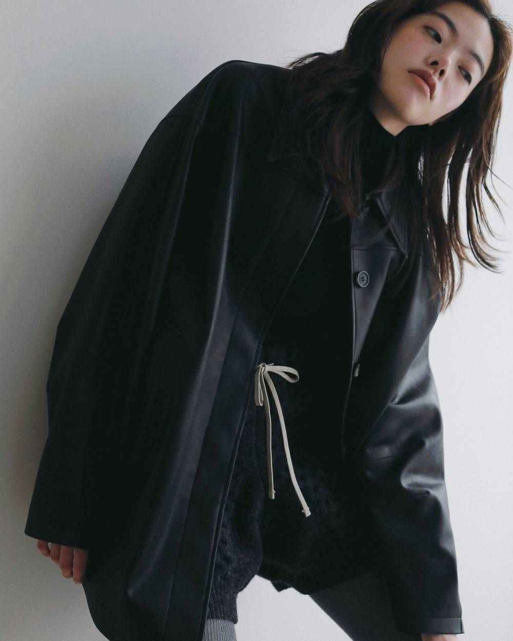 エコレザー オーバージャケット (ブラック) Ecoleather Over Jacket (Black) /  26AW