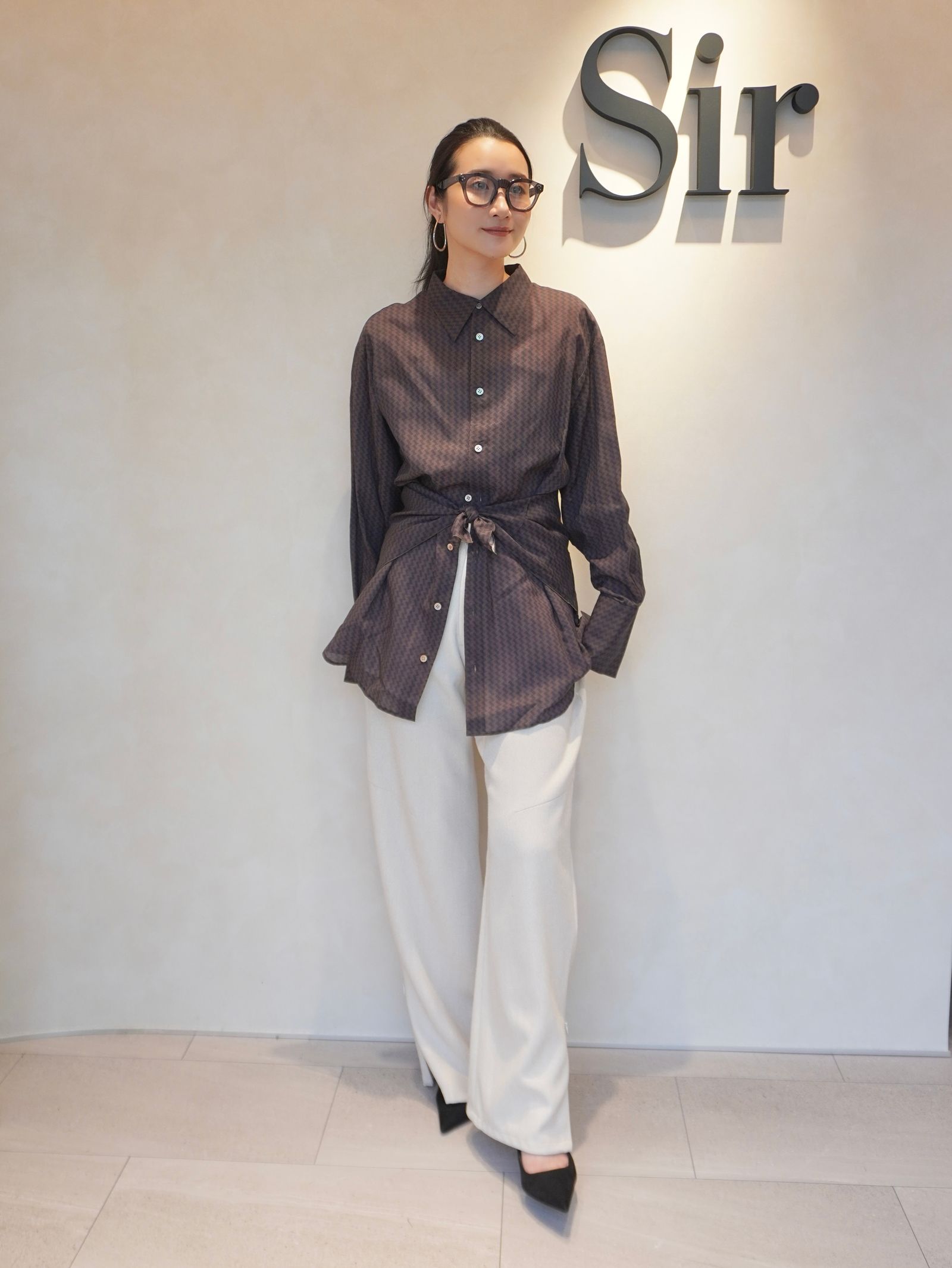 【25AW】GEOMETRIC SHIRT / ジオメトリックシャツ (ブラウン)