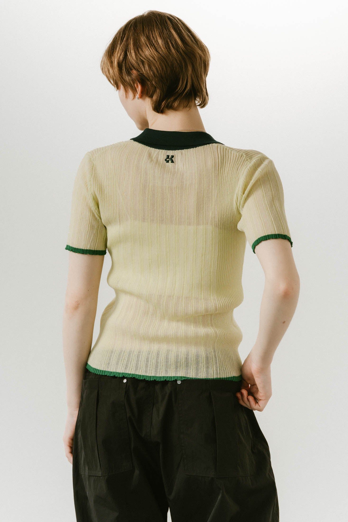 sheer polo knit / シアーニットポロシャツ (ミント) / 25SS
