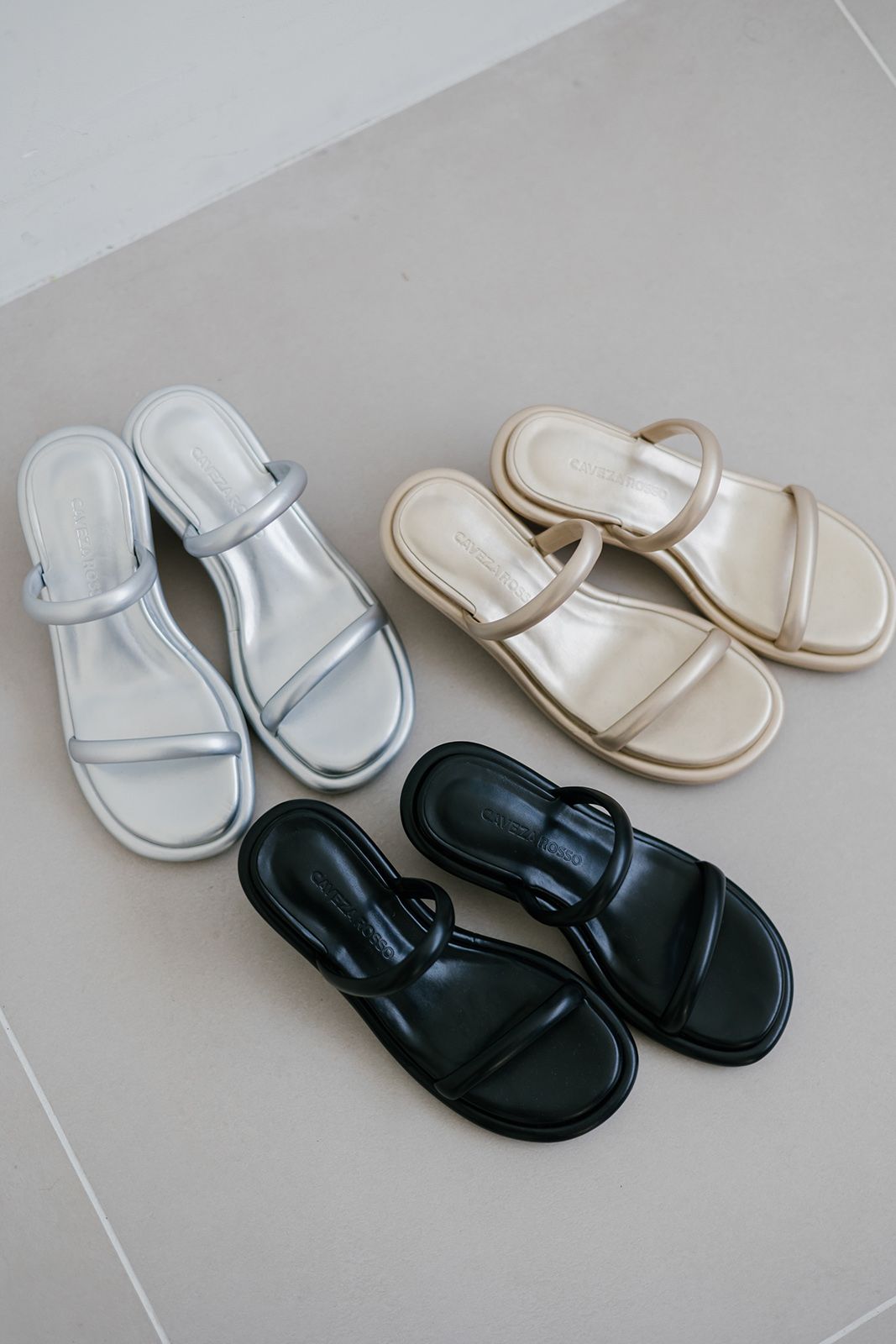 【残り1点】DOUBLE STRAP HEEL SANDALS / ダブルストラップヒールサンダル (ゴールド)