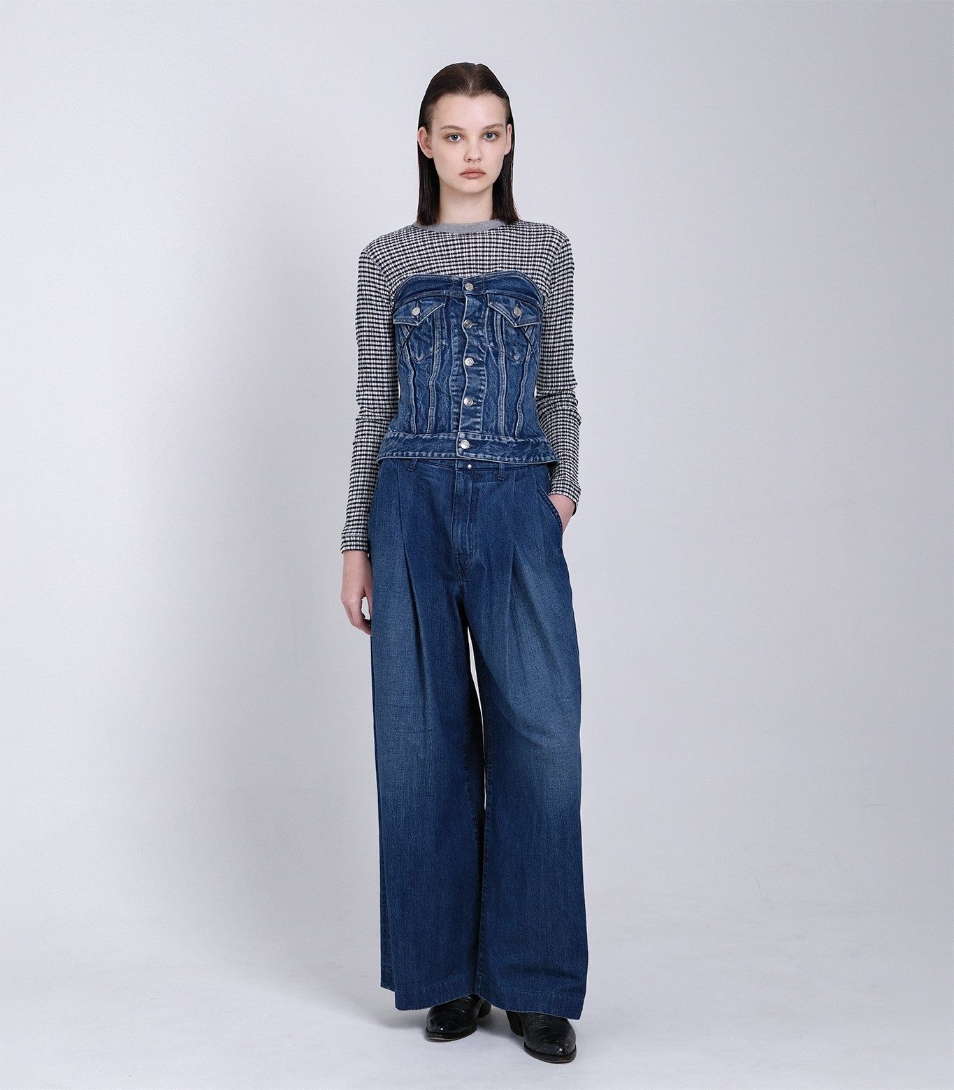 デニム ビスチェ (ヴィンテージブルー) BUSTIER (Vintage blue) / レディース