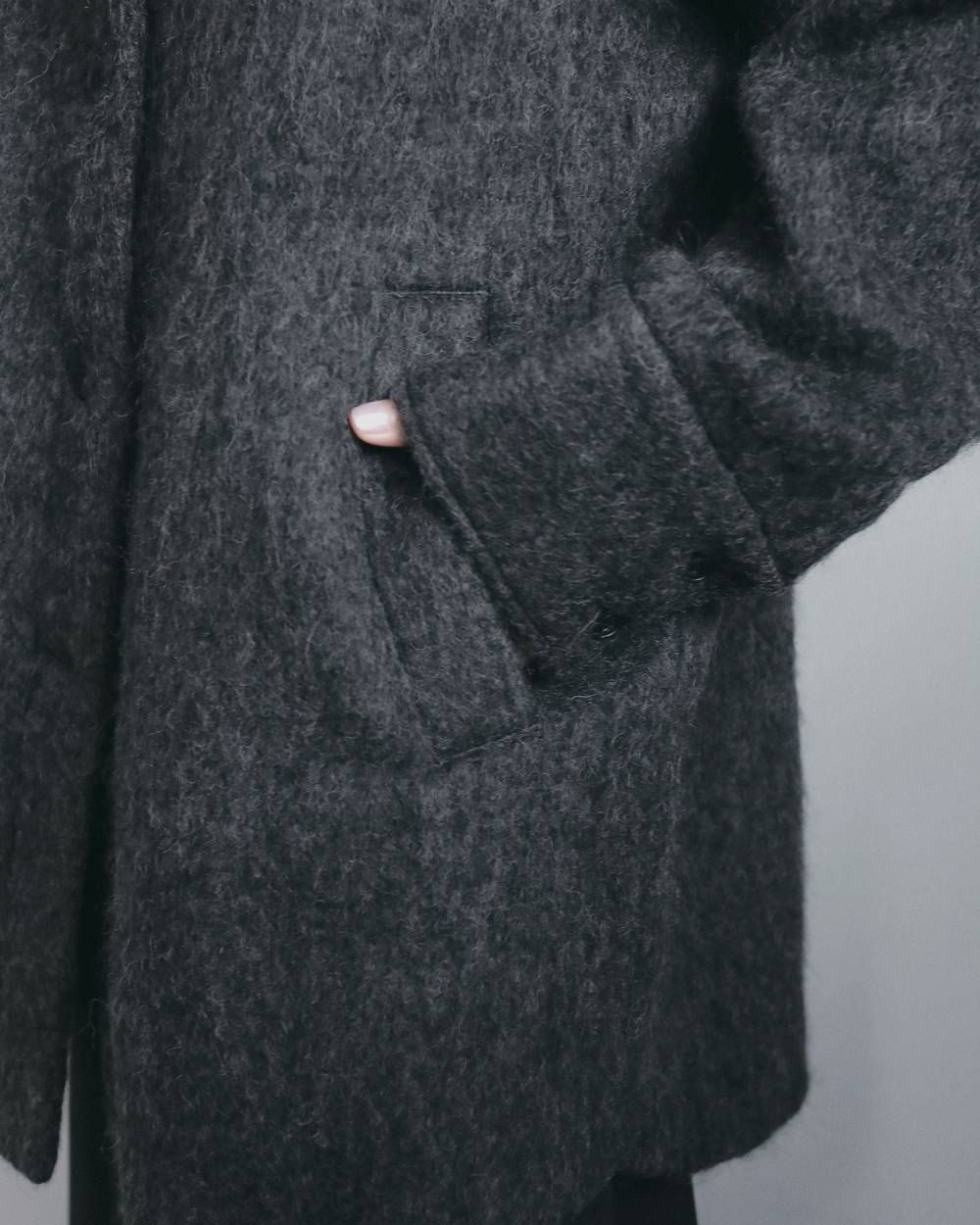 シャギーオーバージャケット (チャコールグレー) Shaggy Over Jacket (Charcoal gray) / 26AW 【6月29日まで期間限定予約】