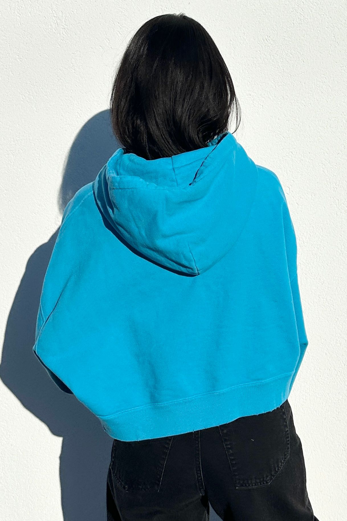 NOUNLESS SHORT HOODIE TOPS (BLUE) / ショートフーディトップス ブルー