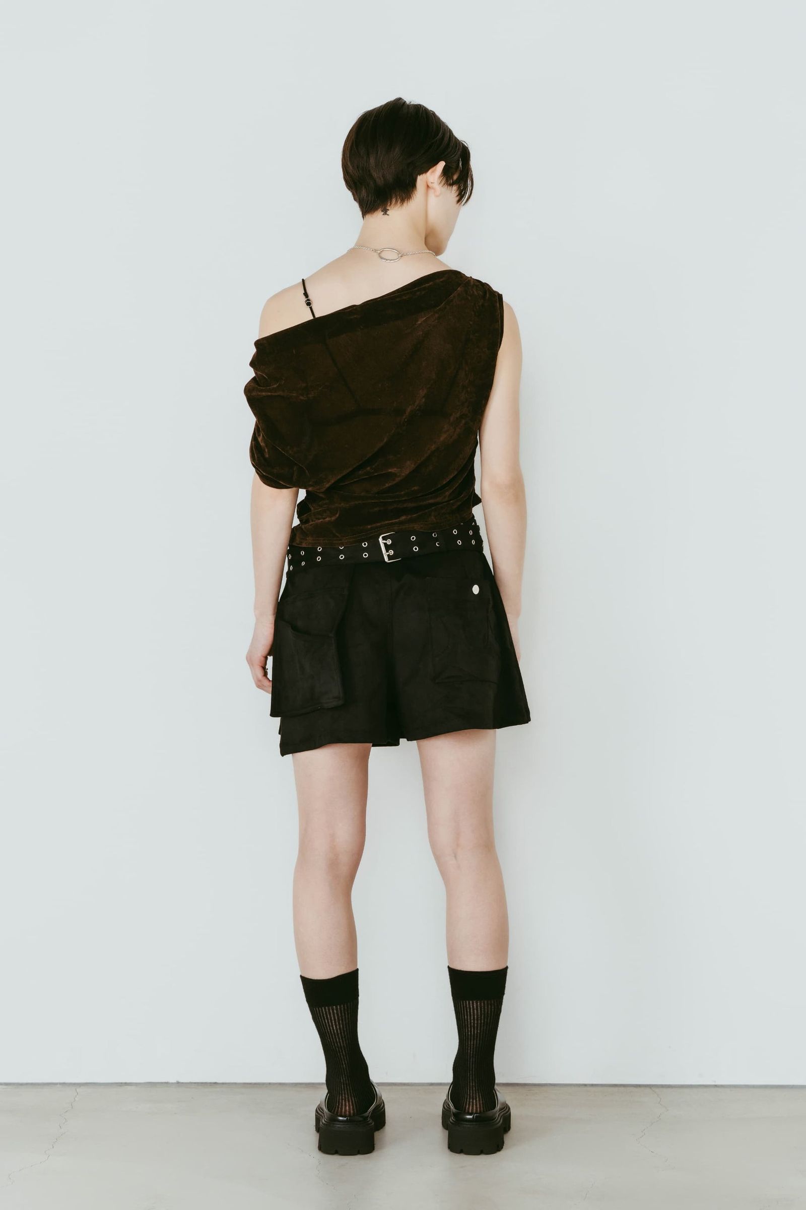 レイヤード スエードスコート (ブラック) layered suede skort (Black) /  26SS