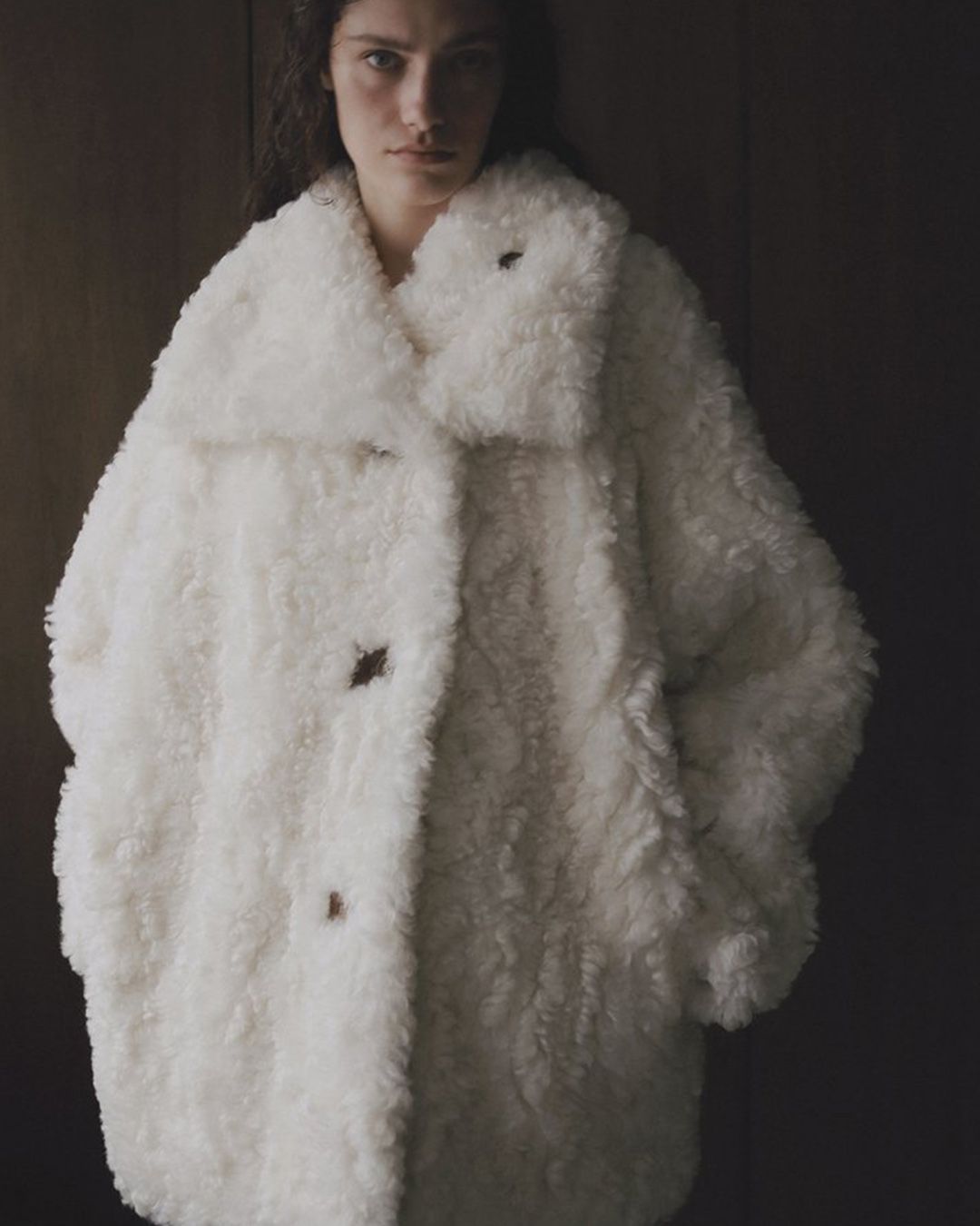【先行予約】【26TH-03】ムートンリバーシブルコート (アイボリー) Mouton Reversible Coat (Ivory) /  エコファー  /  フェイクファー 【受注期間6/14 23:59まで】