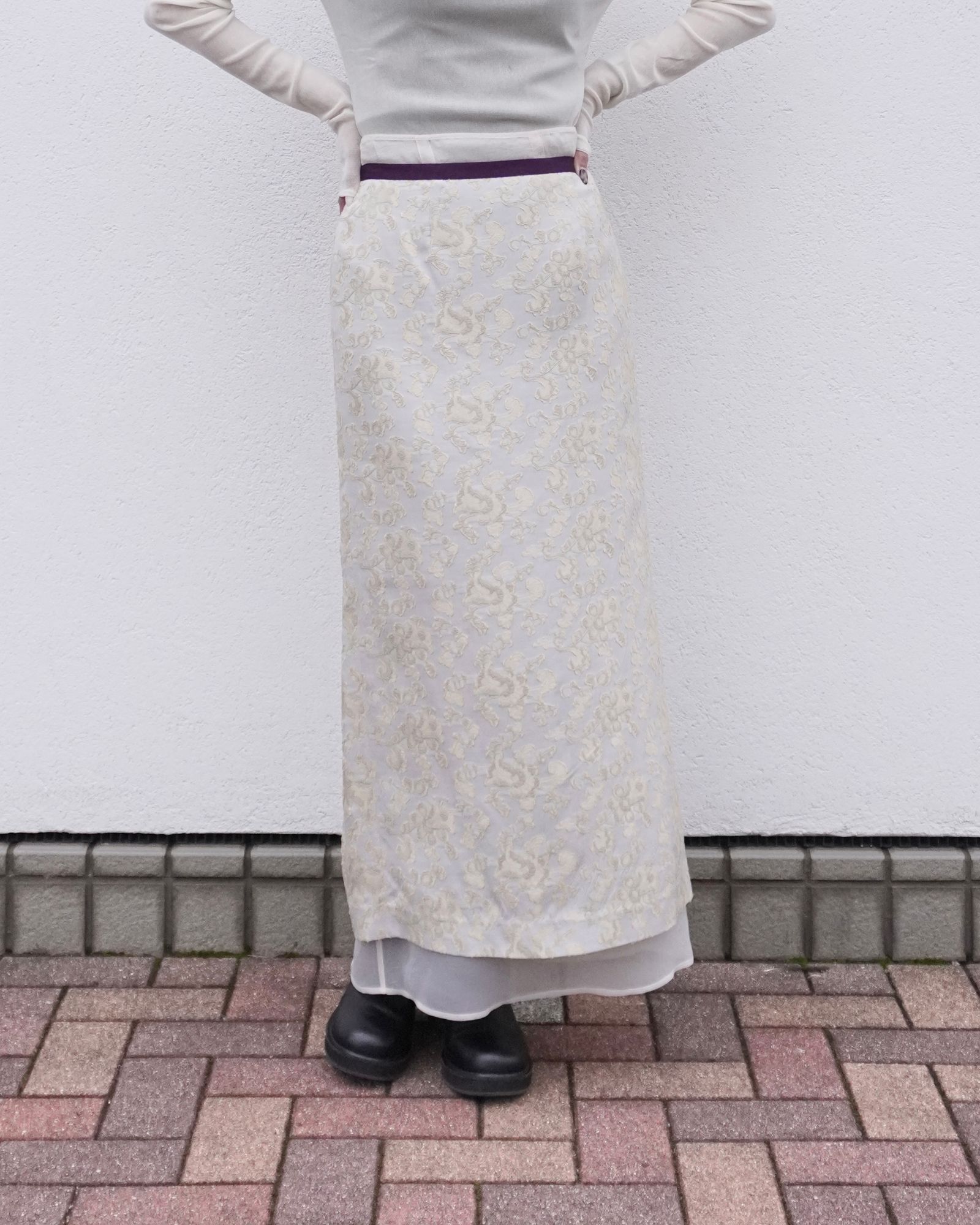 Louise jacquard skirt / ルイーズジャカードカート (イエロー)