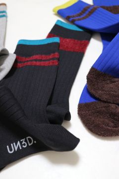 ASYMME BORDER LINE SOCKS / アシメボーダーラインソックス (ブラック)