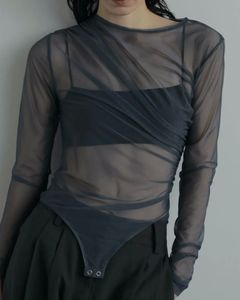 【25AW】Tulle Gather Bodysuit / チュールギャザーボディースーツ (ブルー)