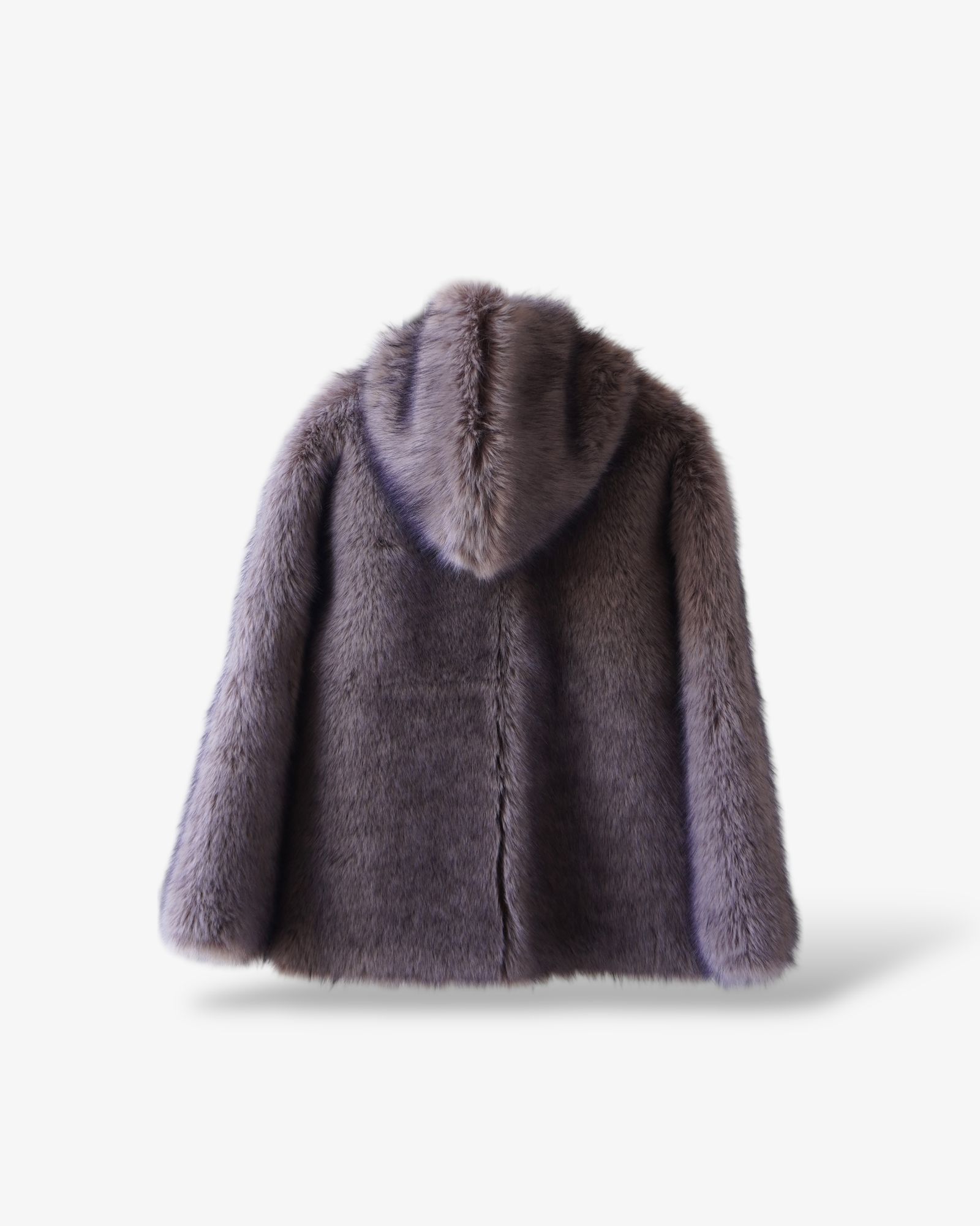 【25AW】Fox Like Fur Hoodie Coat / フォックスライクファー リバーシブルフーディコート (ベージュ) / エコファー / フェイクファー