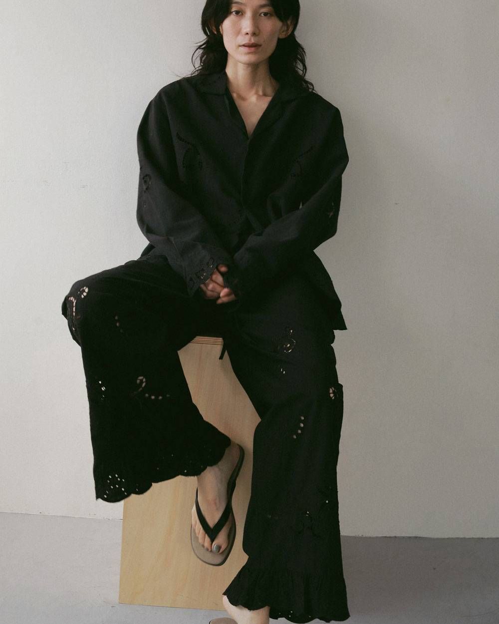 カットワーク レースパンツ (ブラック) Cutwork Lace Pants (Black) / 27SS