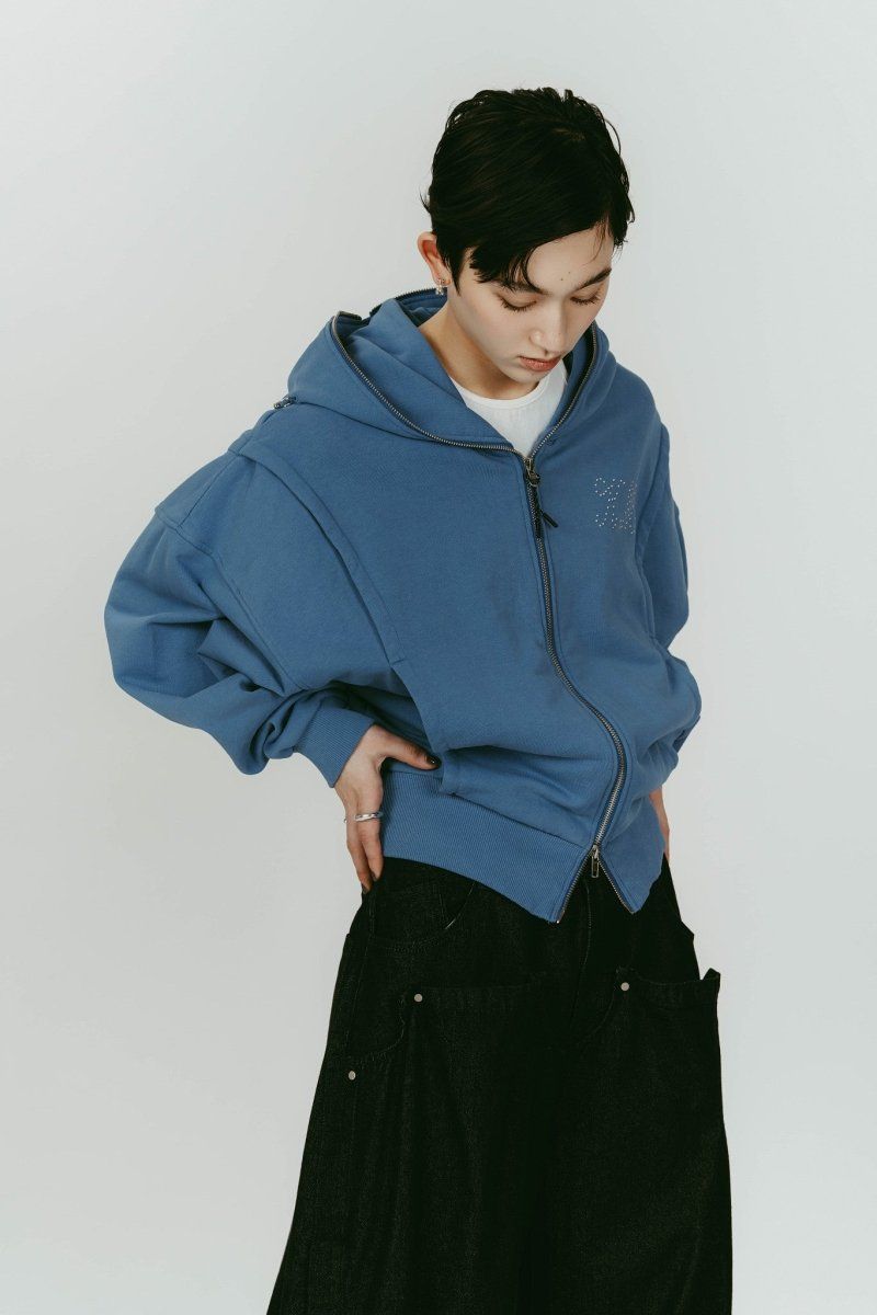 pierced hooded sweatshirt (Blue) / ピアス スウェットフーディ (ブルー) / 26SS