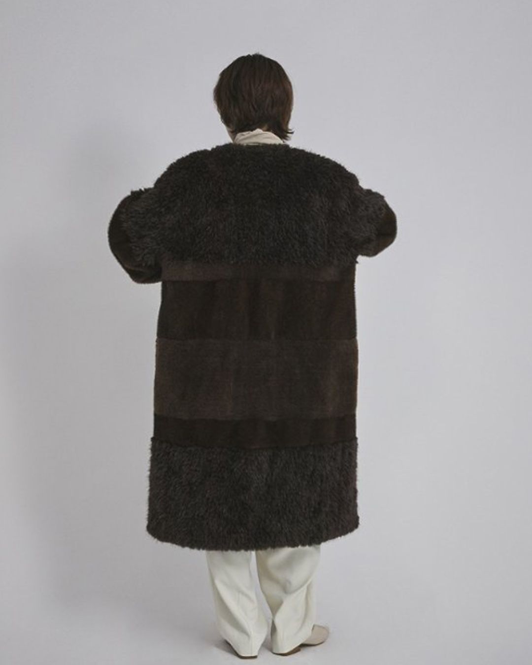 【先行予約】【26TH-19】ミックスファーコート (ブラウン) Mixed Fur Coat (Brown) /  エコファー  /  フェイクファー 【受注期間6/14 23:59まで】