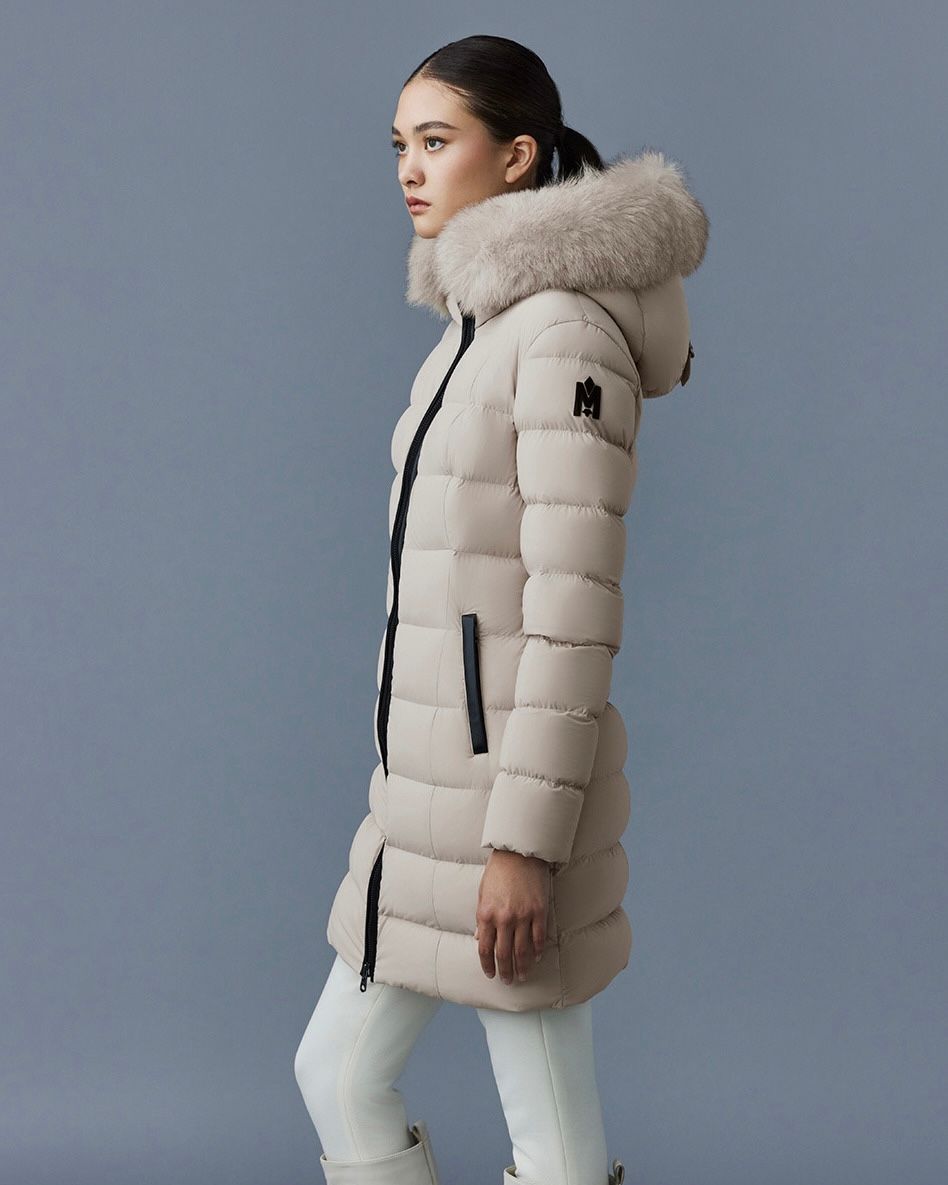 【2025AW】CALLA-BX / ファー付きストレッチダウンコート (トレンチ)