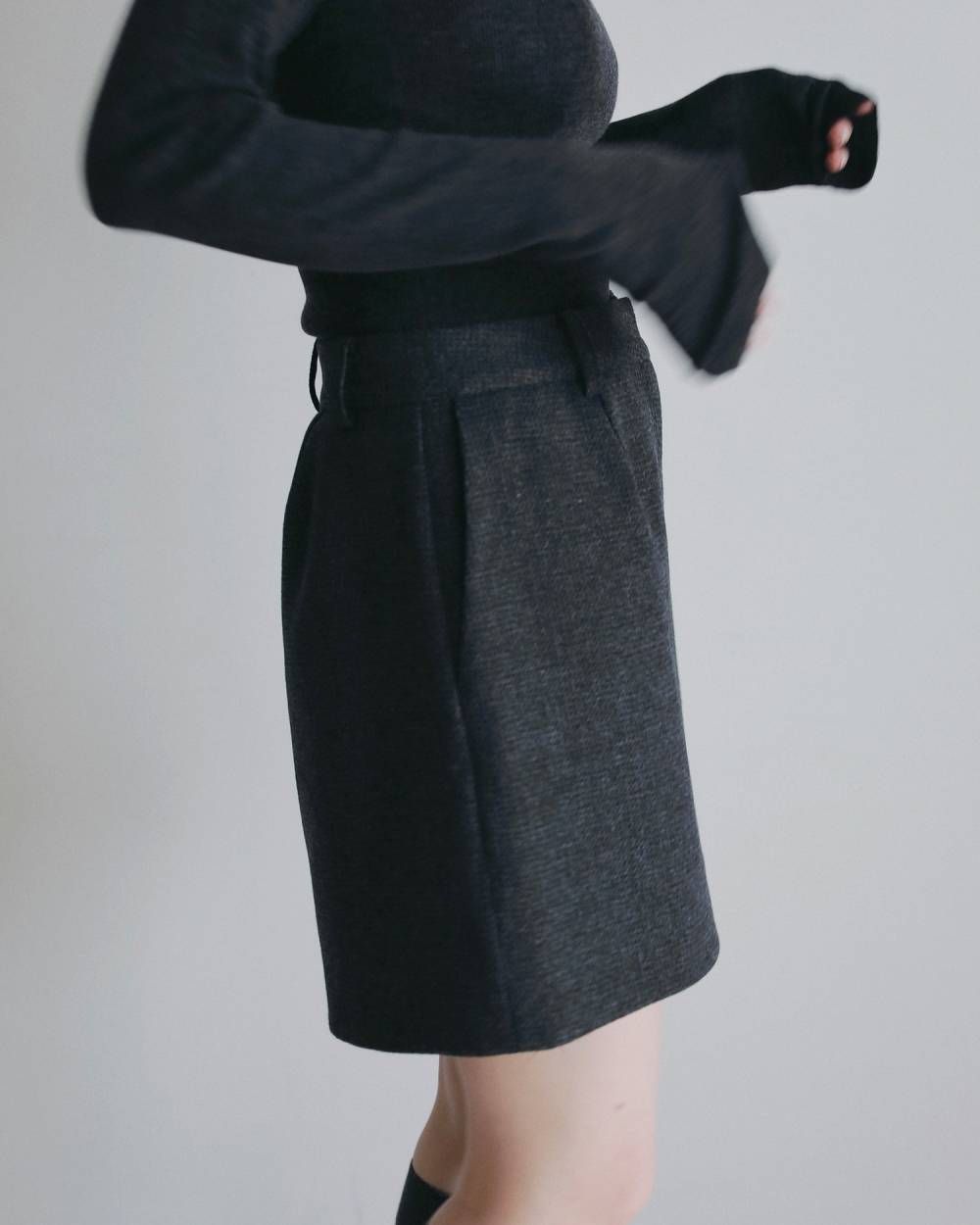 ヘリンボーン ショートパンツ (チャコールグレー) Herringbone Short Pants (Cgray) /  26AW
