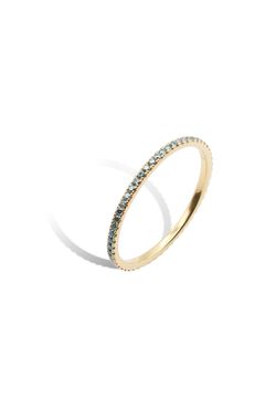FULL ETERNITY RING WITH GREEN MOISSANITE / グリーン モアサナイト フル エタニティ リング Mサイズ K10/K18 (イエローゴールド)