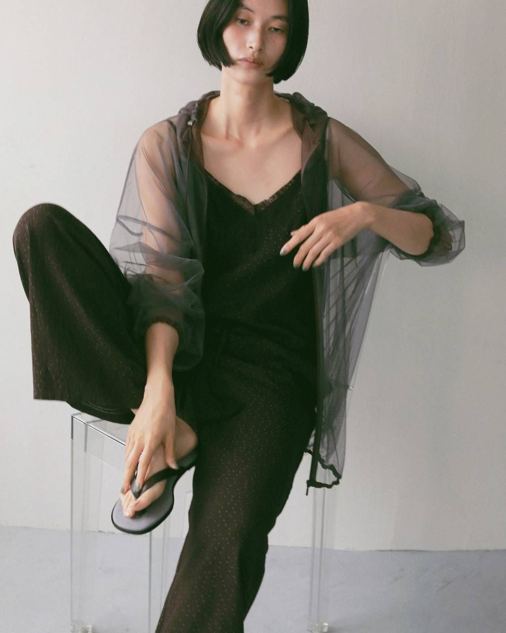 ドットジャガード コンビネーション (ブラウン) Dot Jacquard Combinaison (Brown) / 27SS