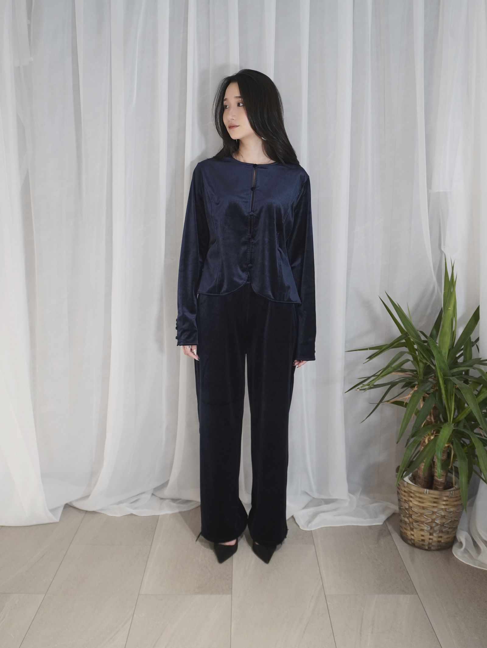 【25AW】HILTON VELOUR PANTS / ヒルトンベロアパンツ (ネイビー)