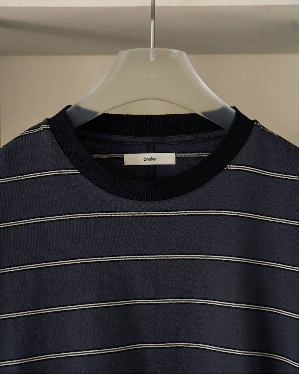 ボーダー ルーズロンT (チャコールグレー) Border Loose Long T-shirts (Charcoal gray) /  26AW