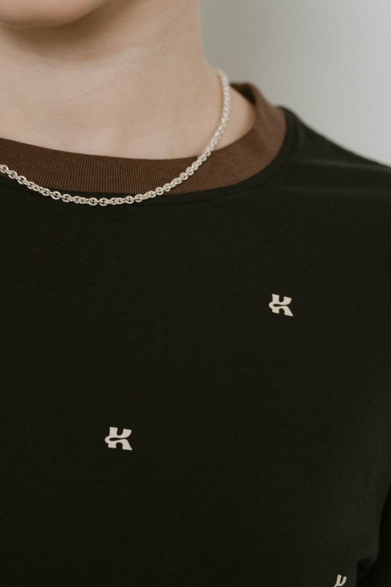 knuth marf K motif mini t shirt ネイビー Knuth Marf - K motif mini T shirt / Kモチーフ ミニTシャツ