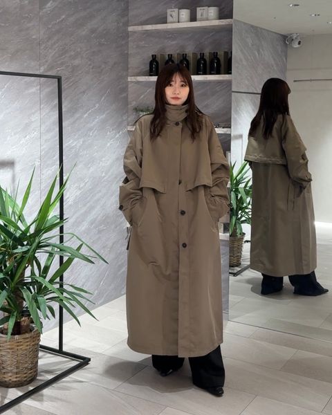 Twill Soutiencollar Coat / ツイルステンカラーコート (モカ)