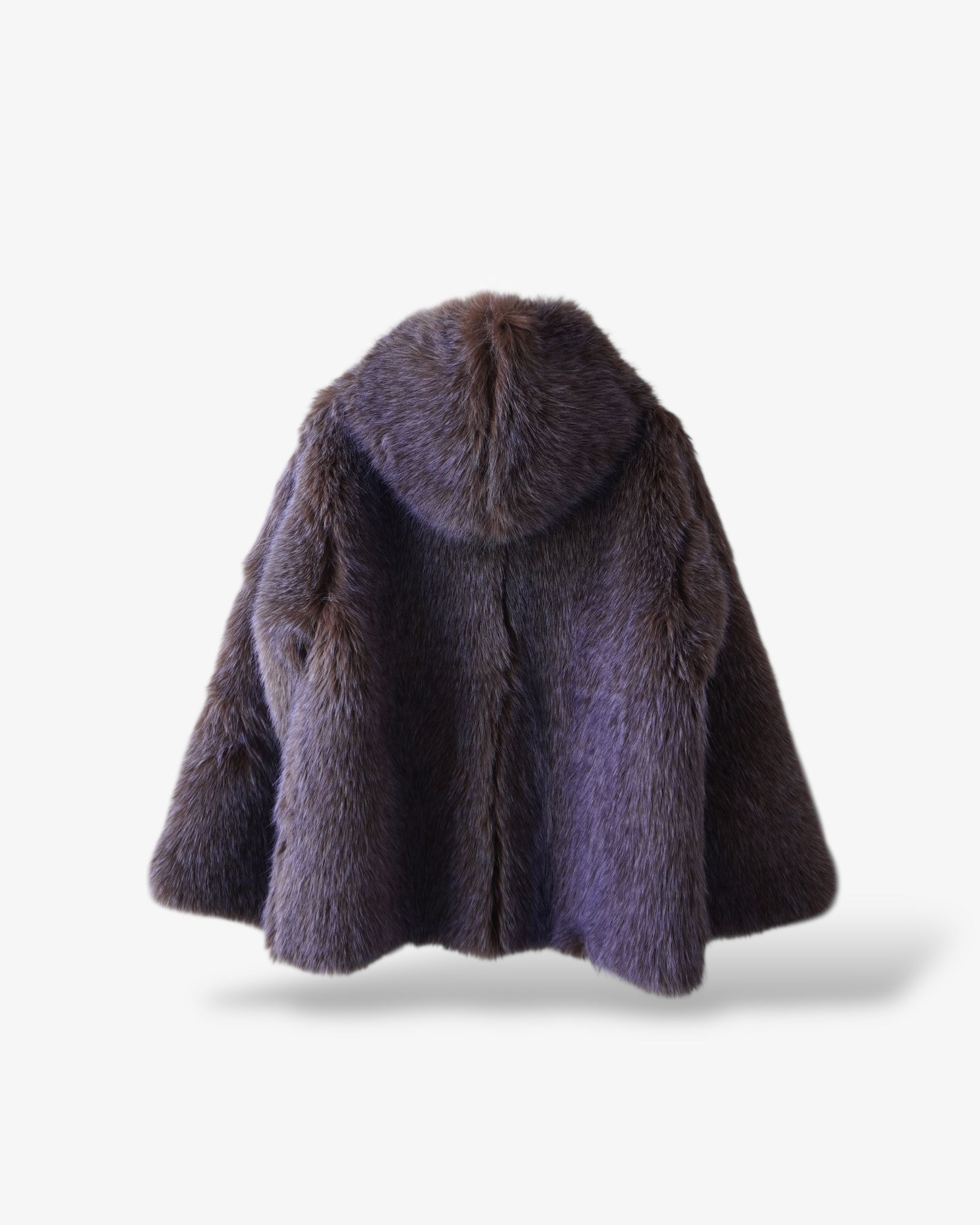 【25AW】Fox Like Fur Hoodie Coat / フォックスライクファー リバーシブルフーディコート (ブラウン) / エコファー / フェイクファー