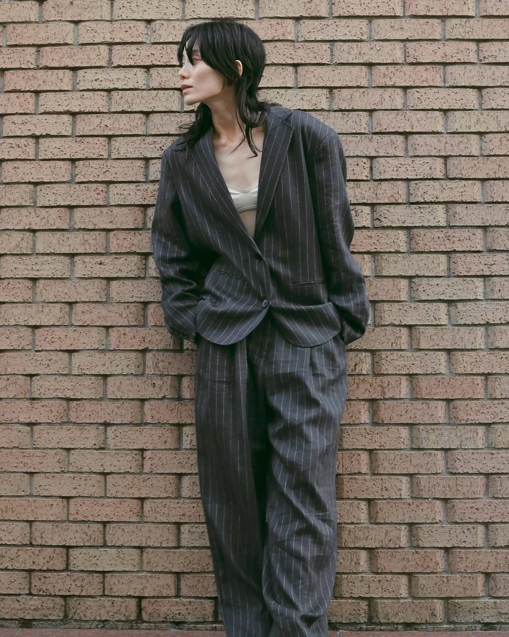 オーバーリネンジャケット (ネイビー) Over Linen Jacket (Navy) /  26SS