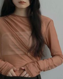 【25AW】Tulle Gather Bodysuit / チュールギャザーボディースーツ (テラコッタ)