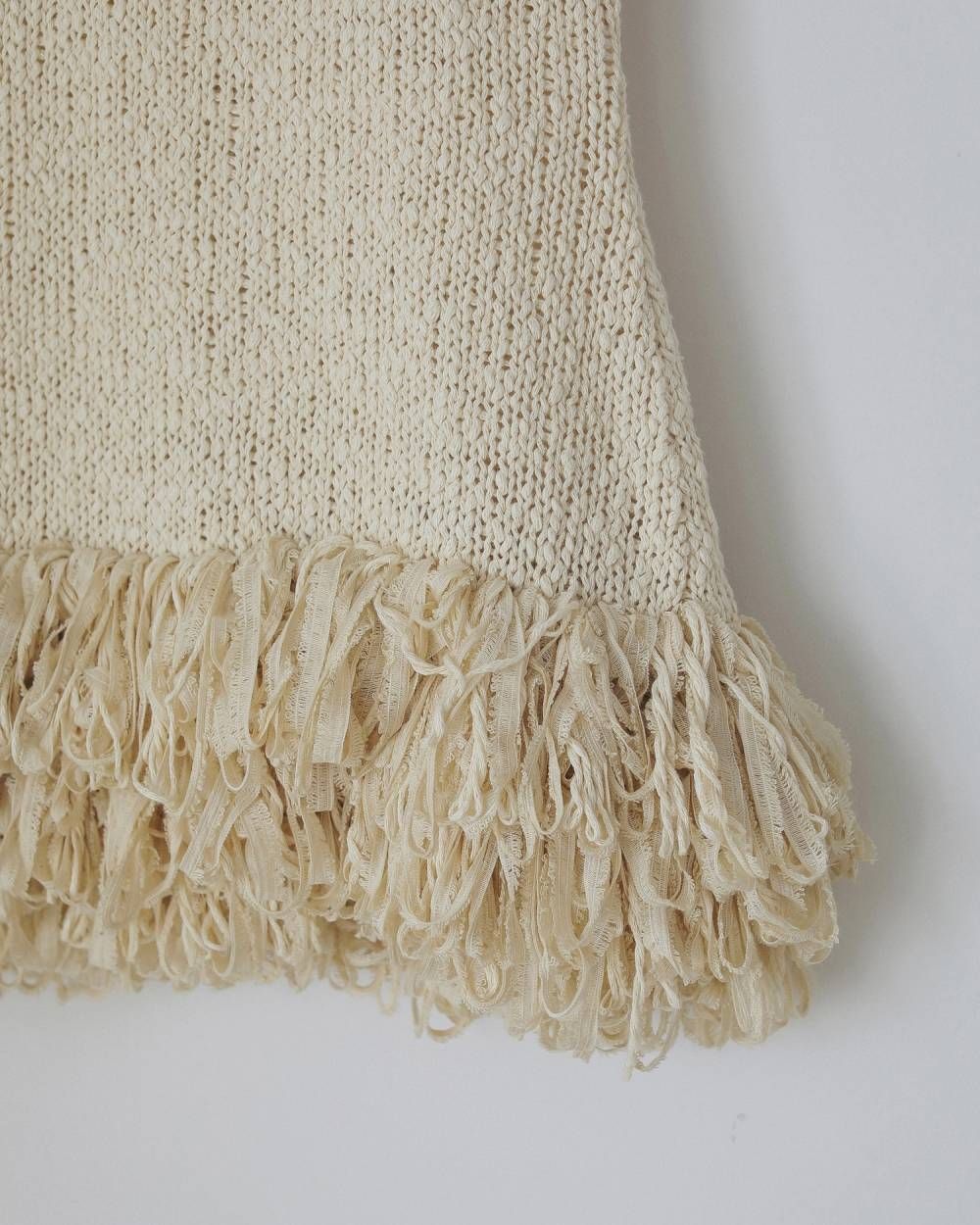 アメスリ フリンジトップス (アイボリー) Americansleeve Fringe Tops (Ivory) / 27SS