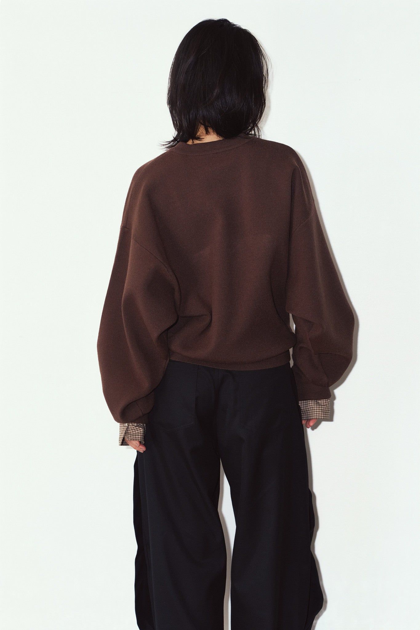 【UNISEXサイズ】2ウェイ ノームコア ニット (ブラウン) 2way cuffs normcore knit(unisex) (Brown) / 26AW