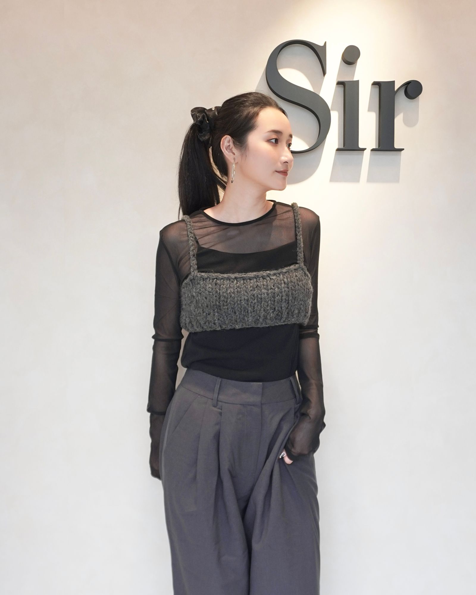 【25AW】Low Gauge Knit Bustier / ローゲージニットビスチェ (グレー)