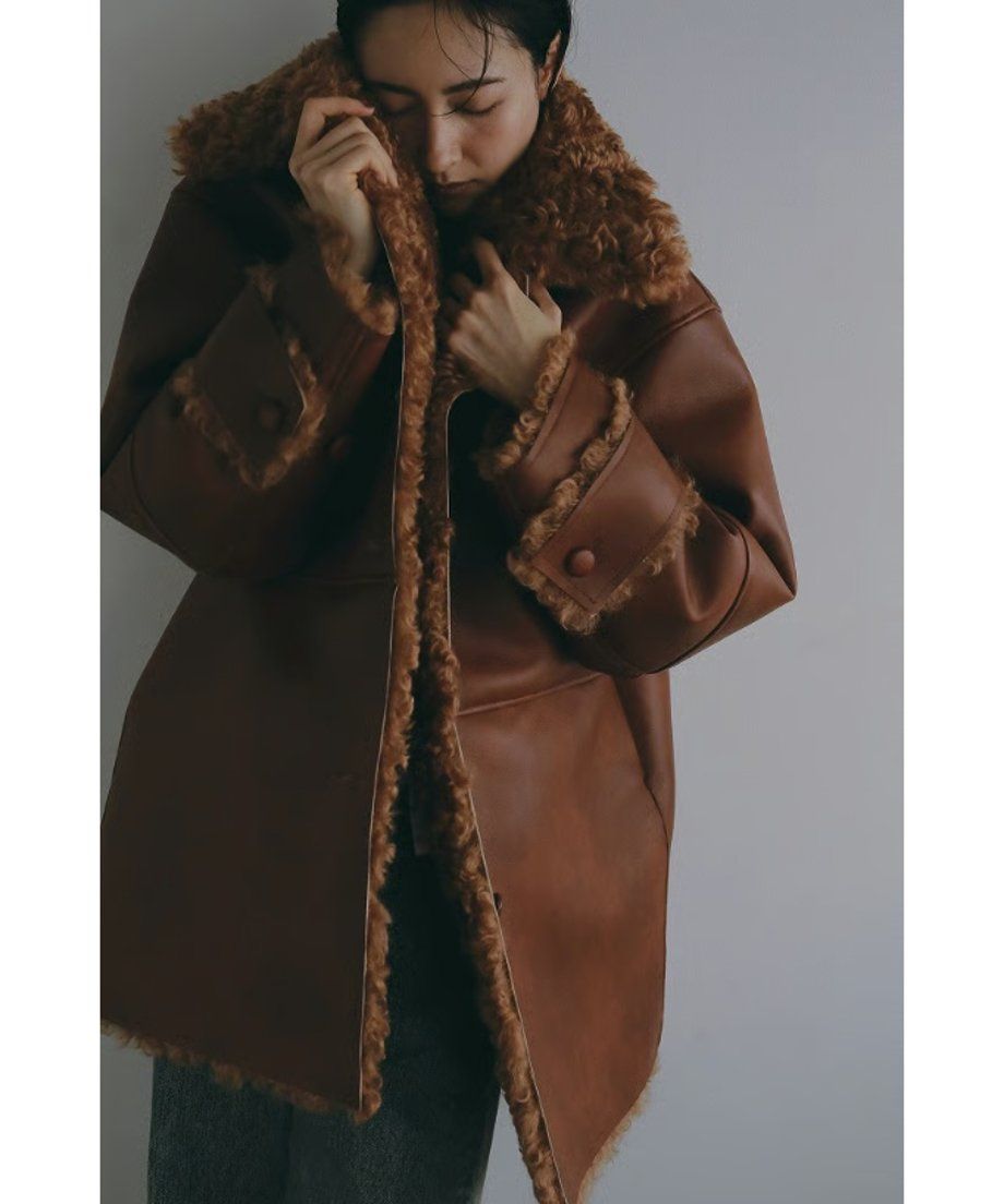 【25AW】Vintage Like Fake Mouton Reversible Coat (テラコッタ) / ヴィンテージライクムートン リバーシブルファーコート / エコファー / フェイクファー