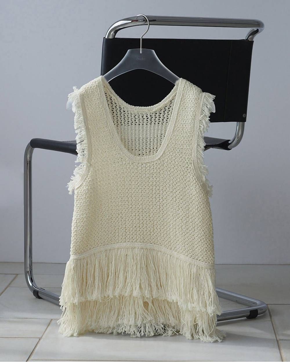 フリンジ ニットタンクトップ (アイボリー) Fringe Knit Tanktop (Ivory) / 26SS