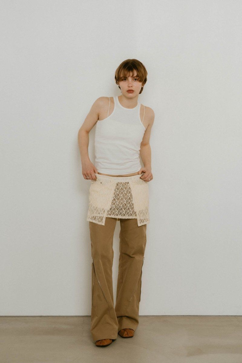 2piece layered logo tank top / 2ピース レイヤードロゴタンクトップ (アイボリー) / 25SS