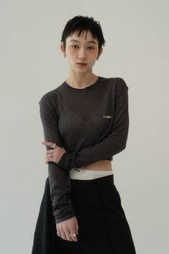 cropped sheer knit / クロップドシアーニット (ダークグレー) / 25SS  Knuth Marf