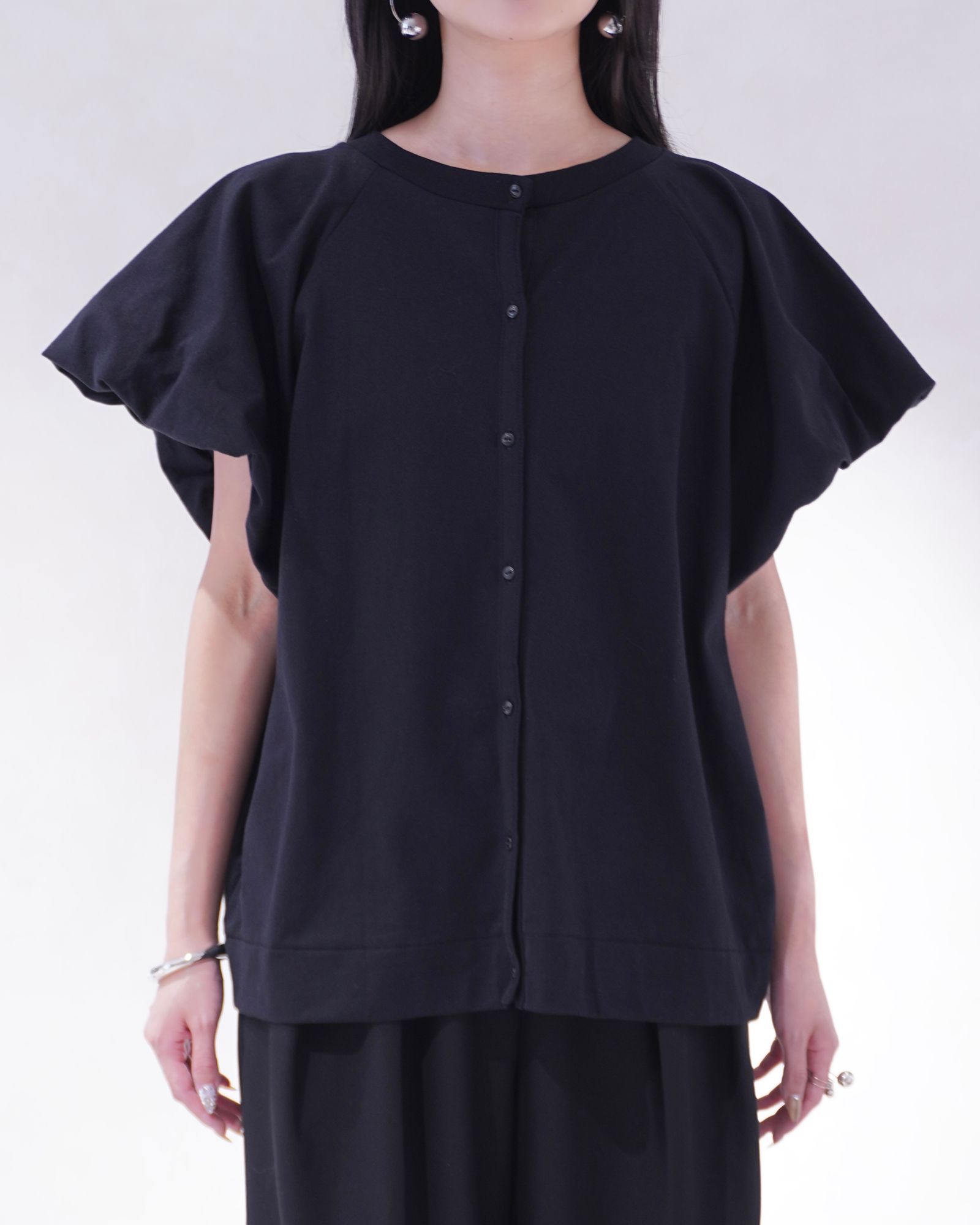 【Hanesコラボ】ヘインズコラボ バルーンスリーブTシャツ (ホワイト&ブラック) 【2色セット】【Mサイズ】2P BEEFY-T balloon sleeve tops (White&Black) /  26SS