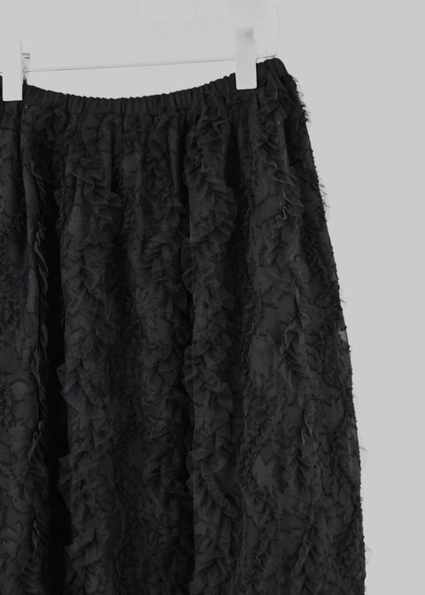 コクーンチュールスカート (ブラック) cocoon cut jacquard tulle gather SK (Black) /  26SS