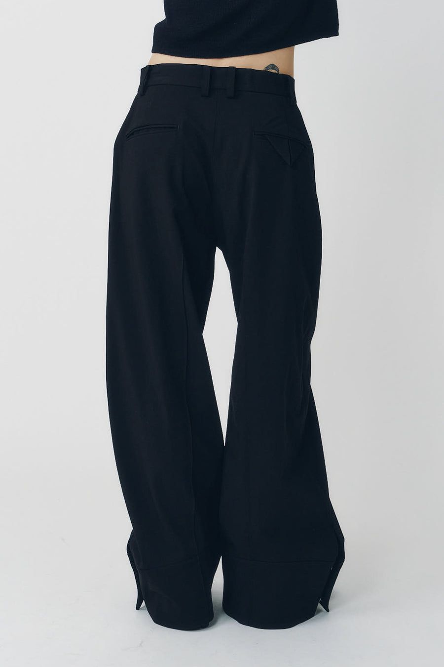 ダブルヘムトラウザー (ブラック) double hem trousers(unisex) (Black) / 26AW